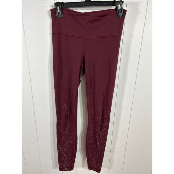 Lululemon Womens Speed Wunder Mid-Rise Tight 28" Speckle Shine Garnet Size 6 - Picture 3 of 10